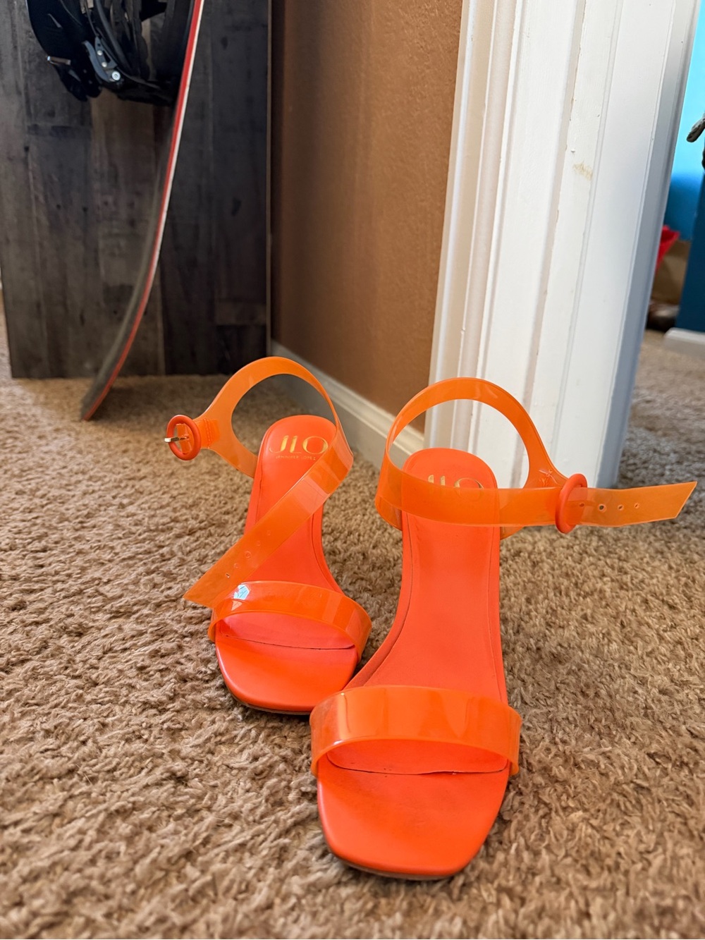 Nordstrom Neon Orange Strappy Heels